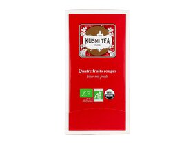 Kusmi Organic Four Red Fruits - Cardboard box of 25 tea bags 50g