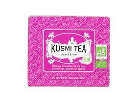 Kusmi Sweet Love rózsaborssal, guaranával és fűszerekkel ízesített bio fekete tea 20 filter 40g