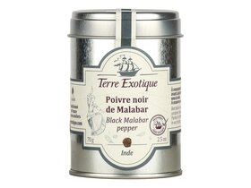 Terre Exotique Fekete Egész Malabar Bors 70g image Terre Exotique Fekete Egész Malabar Bors 70g
