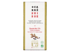 Carré Suisse Noir Cranberry Gingembre BIO No23 100g