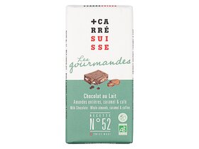 Carré Suisse Lait Amandes entiéres & Caramel & Café BIO No52 100g