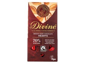 Divine Dark Chocolate hearts 80g