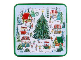 GW Embossed Christmas Village Market keksz fémdobozban 160g