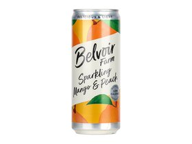 Belvoir Mangó-őszibarack ízesítésű szénsavas ital cukorral és természetes édesítőszerrel 330ml