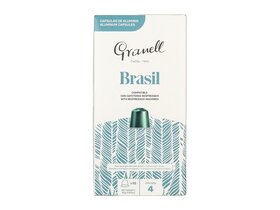 Granell Cafes Brasil természetes pörkölésű őrölt kávé Nespresso kompatibilis kapszulában 10db 52g