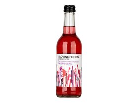 Loving Foods Kékáfonya-levendula ízesítésű bio kombucha természetesen szénsavas zöldtea ital 330ml