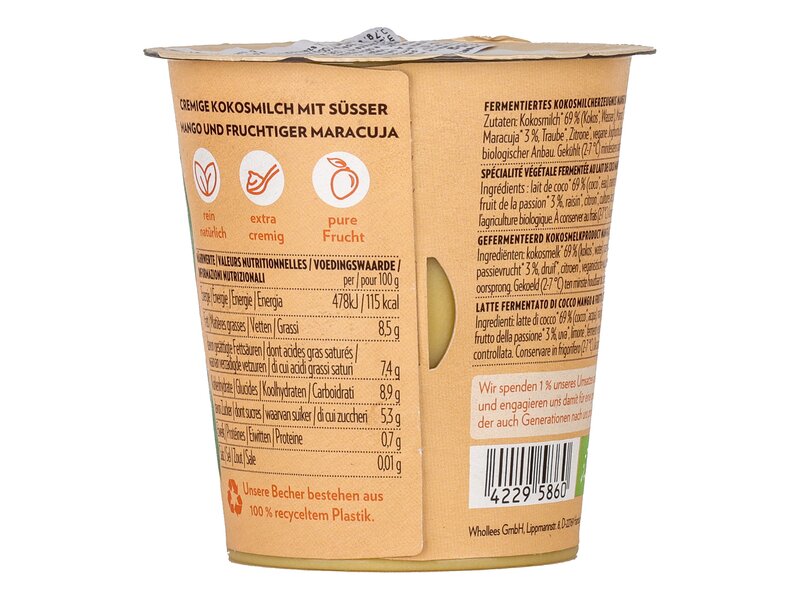 Harvest Moon Bio kókusztej készítmény mangó-maracuja 125g