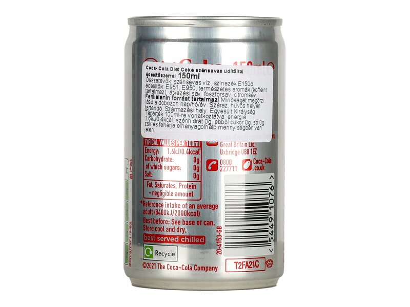 Coca Cola cukormentes üdítőital 150ml