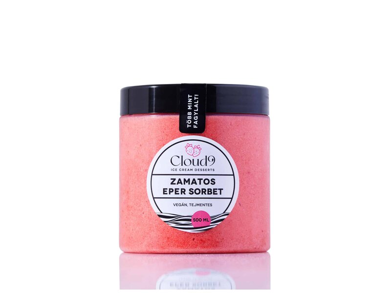 Cloud 9  Zamatos eper sorbet (tejmentes fagylalt) családi kiszerelés 500ml