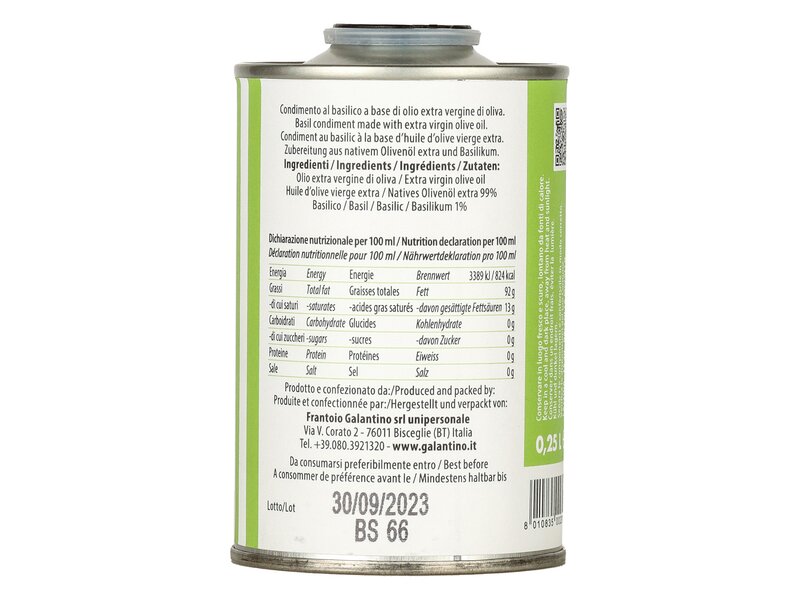 Galantino Basil olívaolaj 0,25l