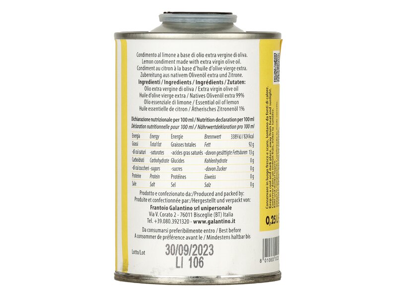 Galantino Lemon olívaolaj 0,25l