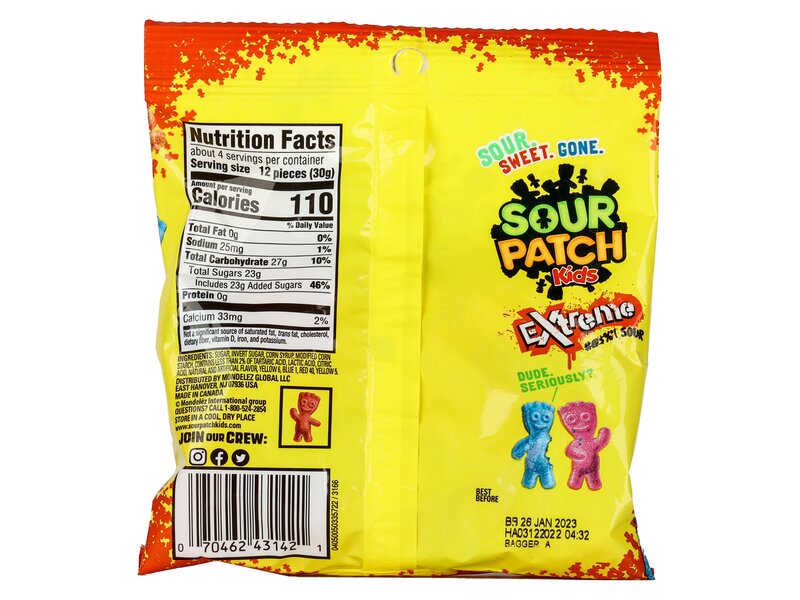 Sour Patch Kids extrém savanyú cukorka mix 113g