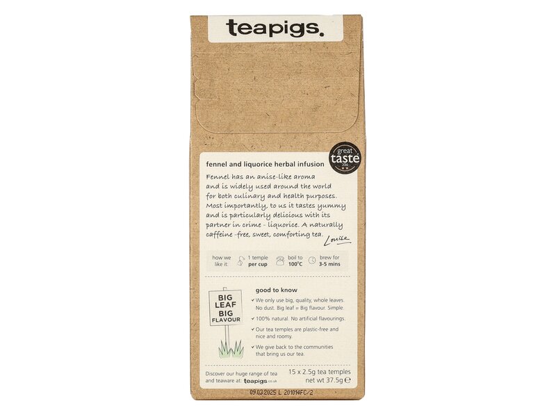 Teapigs Édeskömény-édesgyökér tea 15db filter 37,5g