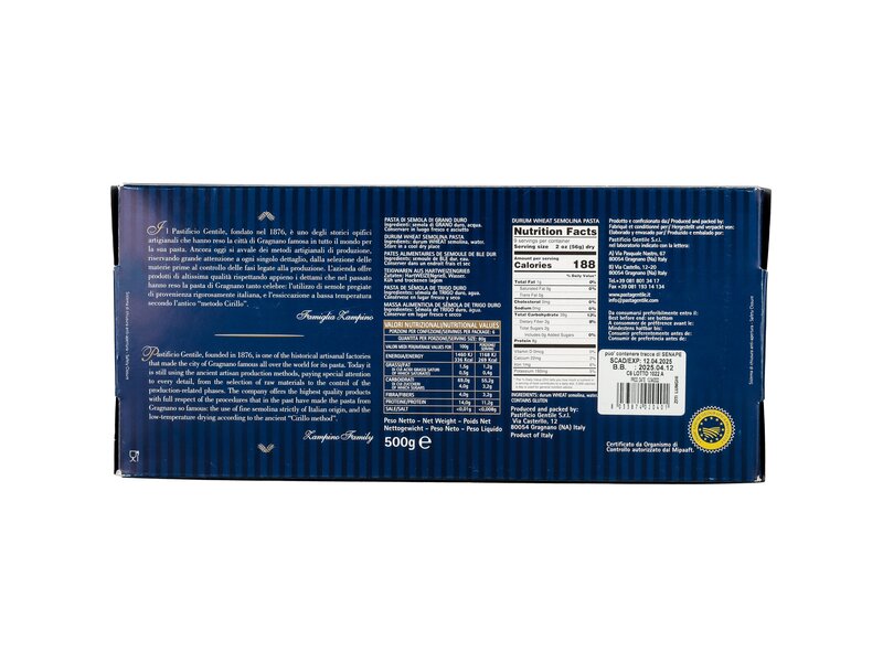 Gentile Ziti lunghi durumlisztes száraztészta 500g