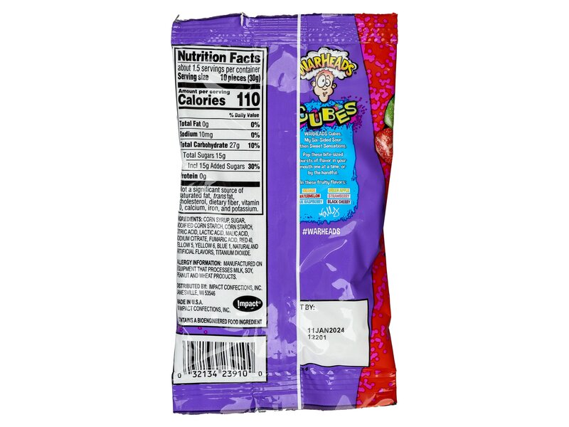 Warheads Sour Sweet Chewy Candy 56g