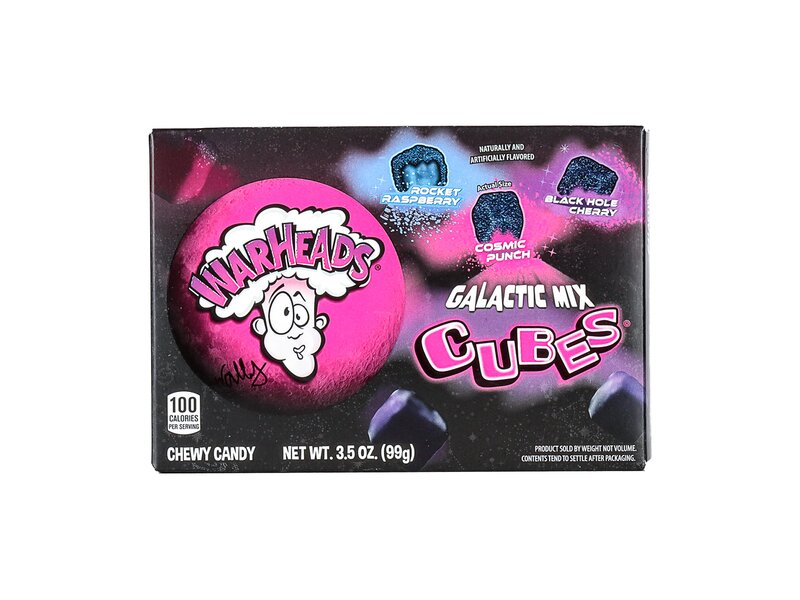 Warheads Galactic Mix Cubes gyümölcsízű savanyú gumicukor 99g