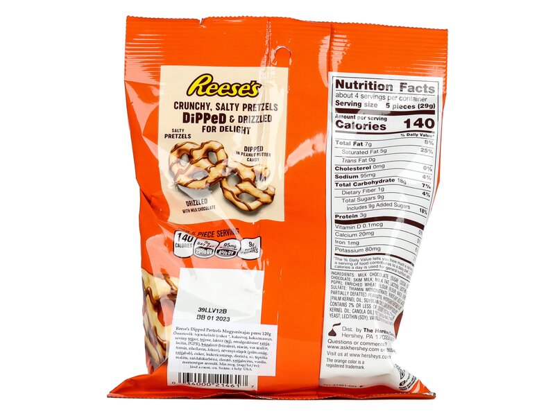 Reese’s Mogyoróvajba Mártott Perecek Tejcsokoládé Szórással 120g