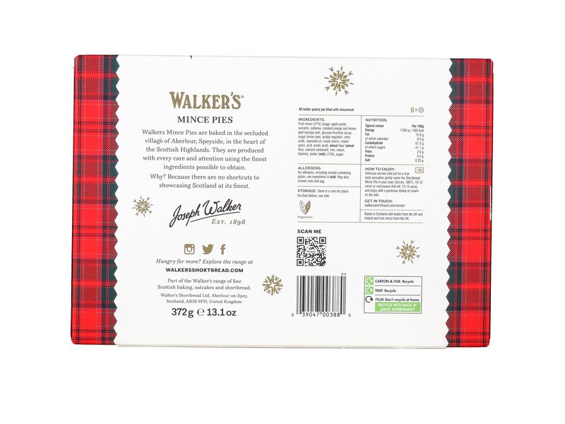 Walkers Luxury Mince Pies 6db 372g