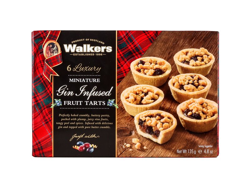 Walkers 6 Luxury Miniature Gin Infused fruit tarts 135g