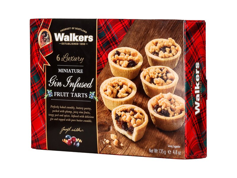 Walkers 6 Luxury Miniature Gin Infused fruit tarts 135g