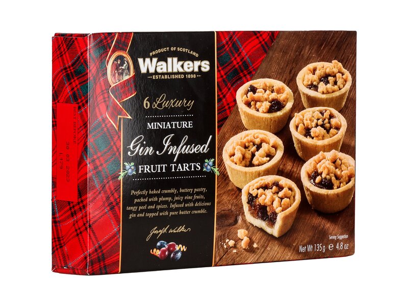 Walkers 6 Luxury Miniature Gin Infused fruit tarts 135g
