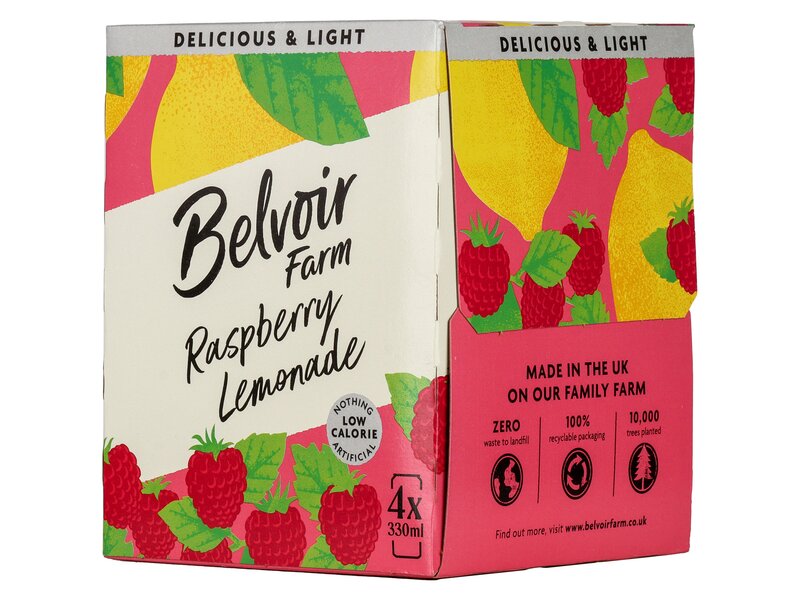 Belvoir Farm Sparkling Raspberry Lemonade 4x330ml