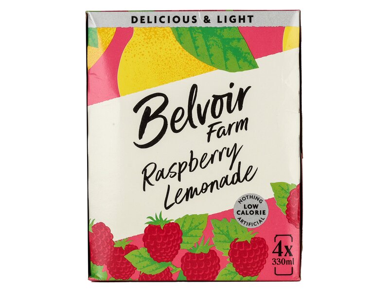 Belvoir Farm Sparkling Raspberry Lemonade 4x330ml