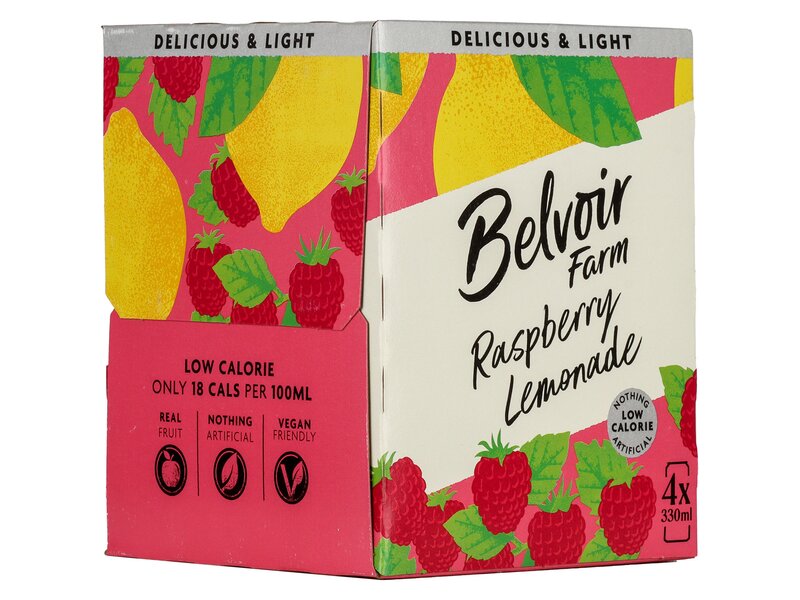 Belvoir Farm Sparkling Raspberry Lemonade 4x330ml