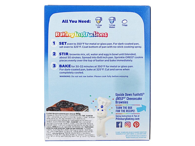 Pillsbury Funfetti Brownie Mix with Oreo 440g