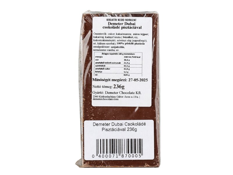 Demeter Dubai Csokoládé Pisztáciával 236g