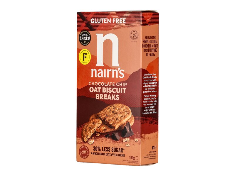 Nairns GF Biscuit Breaks Choc Chip 160g