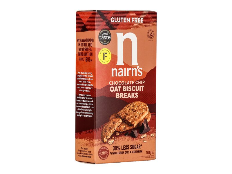 Nairns GF Biscuit Breaks Choc Chip 160g