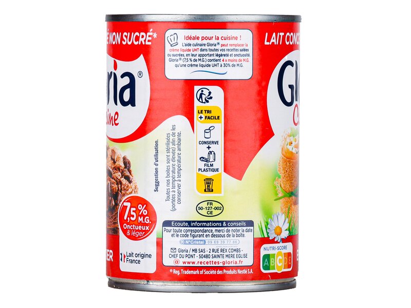 Gloria* natúr sűrített tej 410g