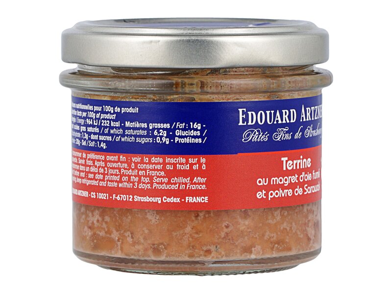 E.Artzner* Terrine au magret d'oie fumé et poivre de Sarawak 100g