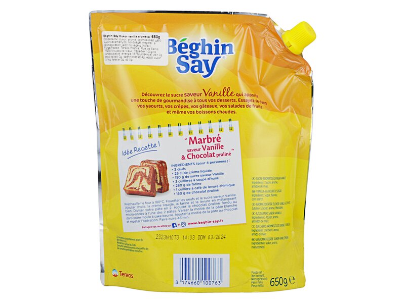 Béghin Say Sucre saveur Vanille 650g