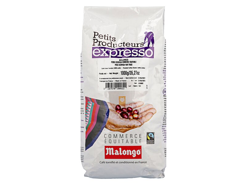 Malongo Cafe Szemes Peru Cecovasa Roasted Coffee Beans 1kg