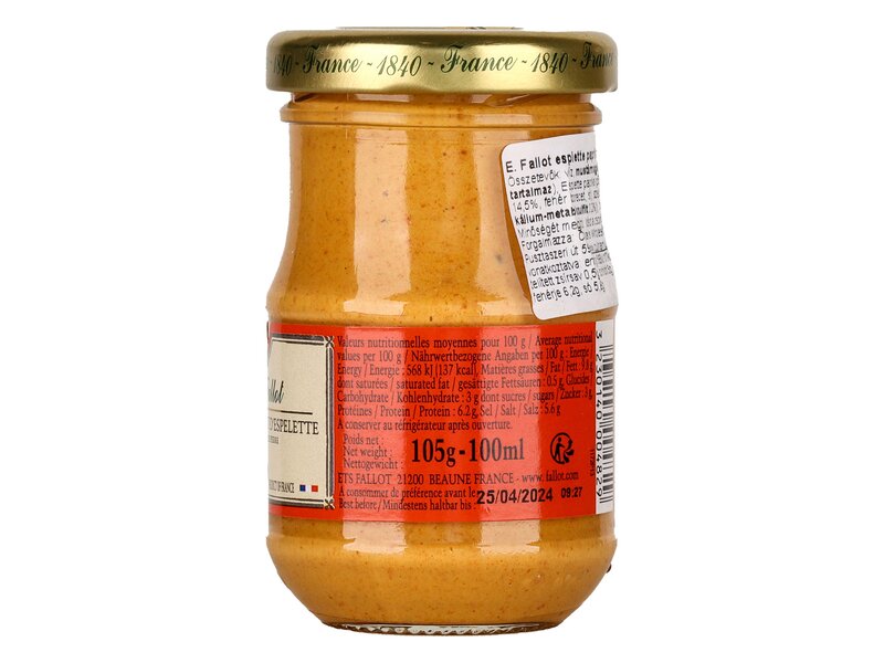 E.Fallot mustár Espelette paprikával 105g