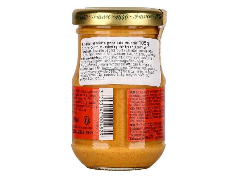 E.Fallot mustár Espelette paprikával 105g