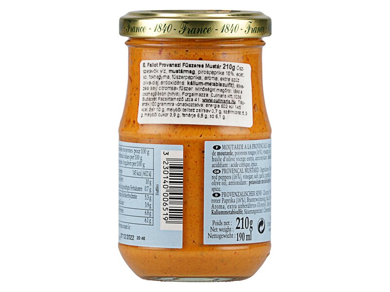 E.Fallot dijoni mustár provanszi 210g