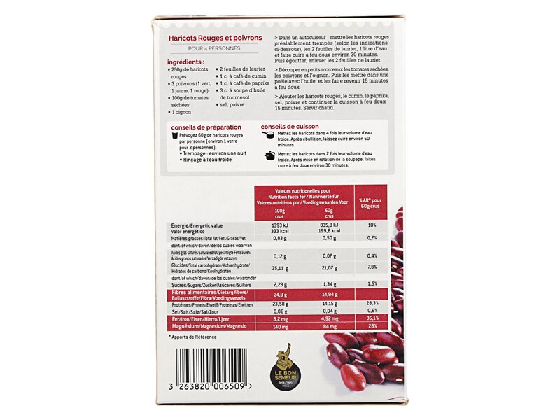 Le Bon Semeur Haricots rouges dobozos 500g