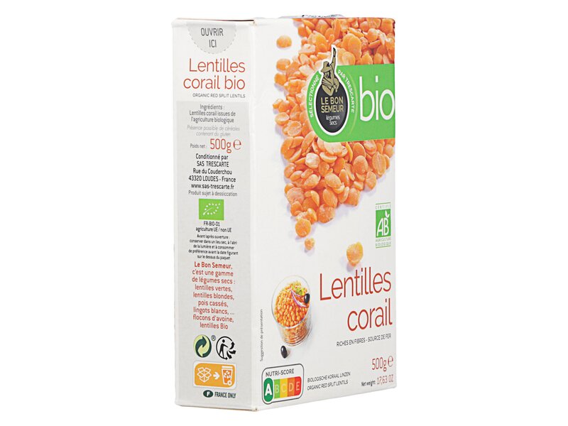 Le Bon Semeur BIO Lentilles corail dobozos 500g