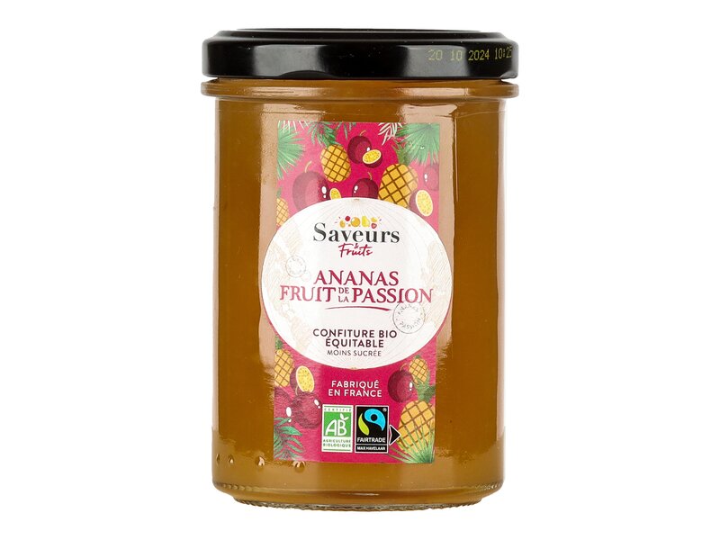 Saveurs Fruit Ananas Fruit Passion Bio - ananász passiógyümölcs lekvár 230g