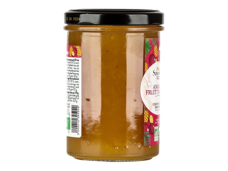 Saveurs Fruit Ananas Fruit Passion Bio - ananász passiógyümölcs lekvár 230g