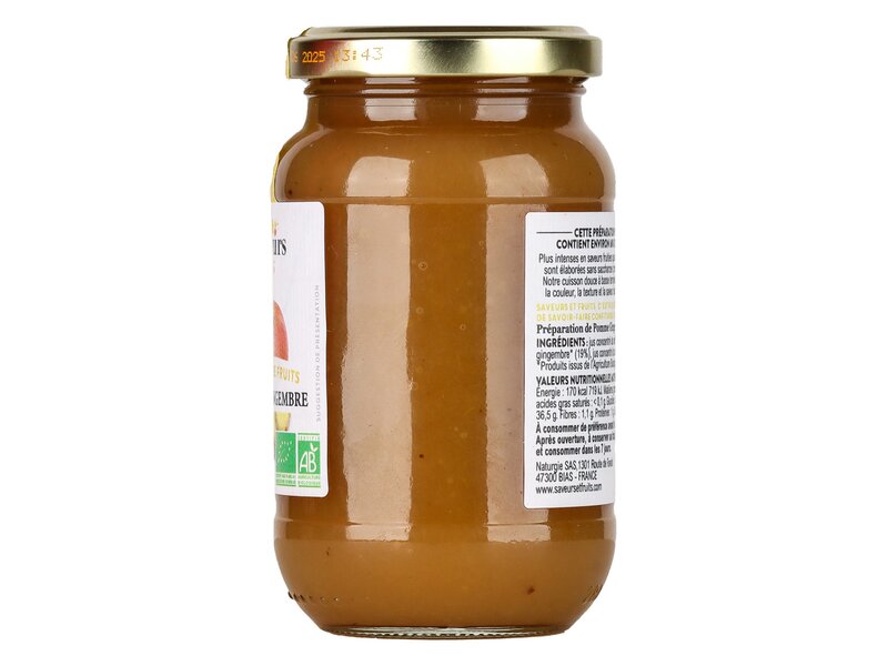 Saveurs Fruits Pomme Gingembre Bio - alma gyömbér lekvár 310g