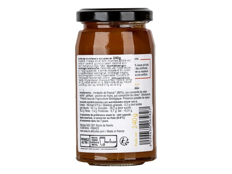 Naturgie Mirabelle mirabolán szilvalekvár 240g