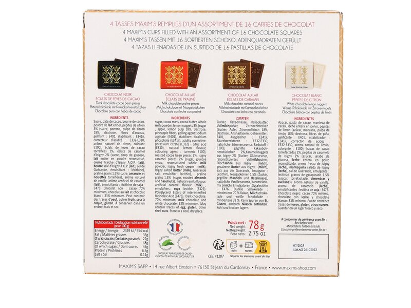 Maxim's 4 gourmet cups chocolate 78g