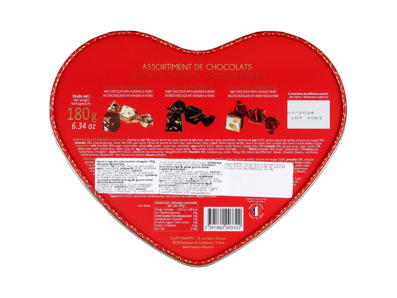 Maxim's Large Hearts Tin 180g