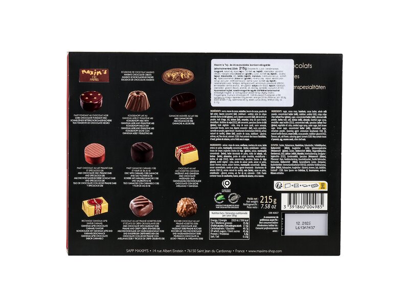 Maxim's 22 db-os csokoládéválogatás fémdobozban 210g