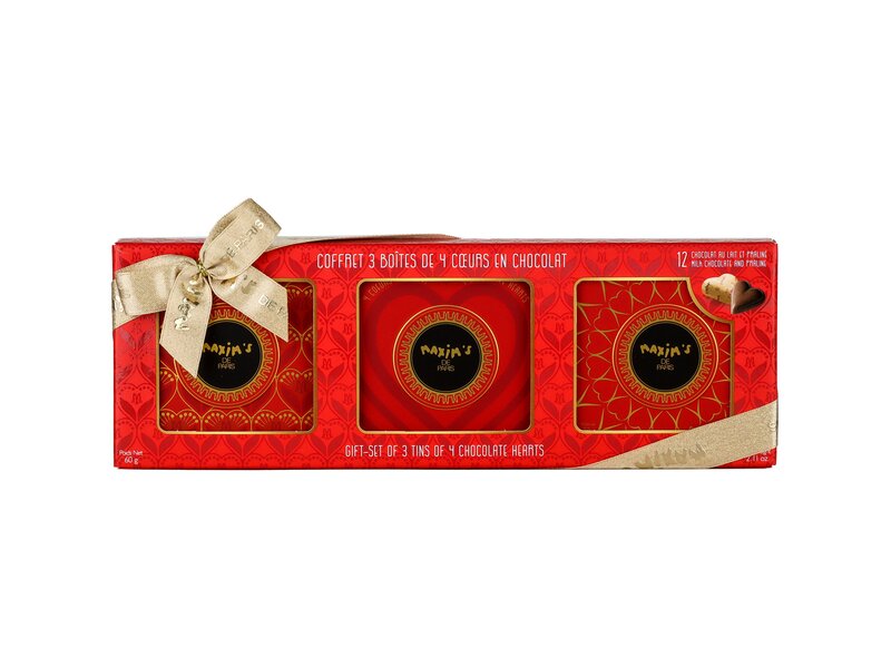 Maxim's Gift-set of 3 tins of 4 chocolates 60g