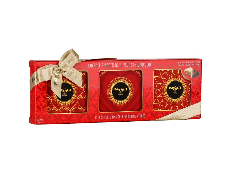 Maxim's Gift-set of 3 tins of 4 chocolates 60g